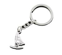 Mode Hommes Voiture Porte-clés Support Métallique Chaîne Planche À Voile Couleur Argent Pendentif Cadeau