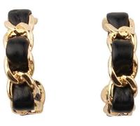 Mode Hyperbole chaîne torsadée en cuir noir boucles d'oreilles pour femmes couleur or alliage lien ouvert boucles d'oreilles bijoux cadeau Beau design