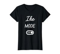 Mode Ike Activé Nom Drôle T-Shirt Graphique avec Valeur, Femme, Noir, S