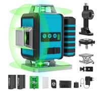 【Mode Impulsion】Niveau Laser 4 x 360°, 4D 16 Ligne Laser Chantier, Lazer Niveaux 16 Lignes Croisé 30M Mode Impulsion Extérieur, Verte Horizontal et Verticale avec Télécommande