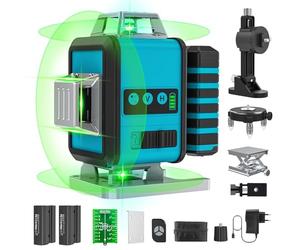 【Mode Impulsion】Niveau Laser 4 x 360°, 4D 16 Ligne Laser Chantier, Lazer Niveaux 16 Lignes Croisé 30M Mode Impulsion Extérieur, Verte Horizontal et Verticale avec Télécommande