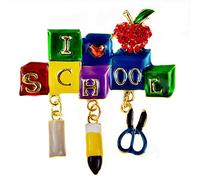 Mode J'adore School Semestre Broches Coups de ciseaux en émail coloré Stylo Sac à dos Vapelle Pins Broche Étudiants Enfants Bijoux Broche Cristal