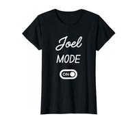 Mode Joel Activé Nom Drôle T-Shirt Graphique avec Valeur, Femme, Noir, XS