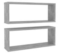 &Mode Lot de 2 Étagères murales cube - Étagères Suspendues de CD - Gris béton - Bois d’ingénierie Sale928193