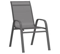 &Mode Lot de 2 fauteuils relax/ Chaises empilables de jardin - style moderne - Gris Tissu textilène Sale650211