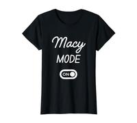 Mode Macy Activé Nom Drôle T-Shirt Graphique avec Valeur, Femme, Noir, L