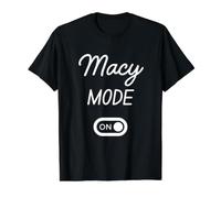 Mode Macy Activé Nom Drôle T-Shirt Graphique avec Valeur, Homme, Noir, S