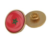 Mode Maroc Drapeau Cristal Époxy Badge Broche Drapeau Du Monde Badges Pour Femmes Et Hommes Pays Nouveauté Bijoux Patriot Vêtements Sac Maroc Drapeau Broches Accessoires, Rond, Comme Indiqué