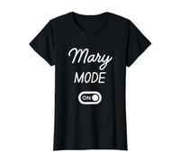 Mode Mary Activé Nom Drôle T-Shirt Graphique avec Valeur, Femme, Noir, M