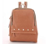Mode Métal Rivet Étudiant Sac À Dos en Cuir Ordinateur Sac À Dos Collège Étudiant Loisirs Cartable Orange
