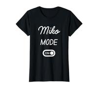 Mode Miko Activé Nom Drôle T-Shirt Graphique avec Valeur, Femme, Noir, L