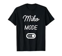 Mode Miko Activé Nom Drôle T-Shirt Graphique avec Valeur, Homme, Noir, XL