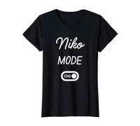 Mode NIKO Activé Nom Drôle T-Shirt Graphique avec Valeur, Femme, Noir, XS