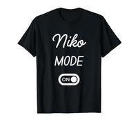 Mode NIKO Activé Nom Drôle T-Shirt Graphique avec Valeur, Homme, Noir, S