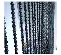 Mode Noir Rideau de Perles En Bois 27 Parts Salon,Chambre,Fête Géomantique Bambou Perlé Rosée Conception Aveugle De L'écran,Noir,27strands55x195cm