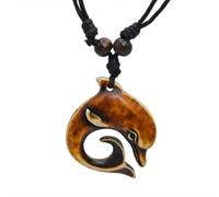 Mode Nouvelle-Zélande Maori Yak os Collier Dauphin Pendentif Homme Ras de Cou Rétro Hawaii Surf Collier Amulette Cadeau prezzie