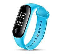 Mode numérique LED Sport Montre Unisexe Bande de Silicone Montres-Bracelets Hommes Femmes Mi Fit Bip S (Sky Blue, One Size)