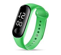 Mode numérique LED Sport Montre Unisexe Bande de Silicone Montres-Bracelets Hommes Femmes Mi Fit Bip S (Green, One Size)
