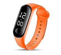 Mode numérique LED Sport Montre Unisexe Bande de Silicone Montres-Bracelets Hommes Femmes Mi Fit Bip S (Orange, One Size)