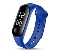 Mode numérique LED Sport Montre Unisexe Bande de Silicone Montres-Bracelets Hommes Femmes Mi Fit Bip S (Blue, One Size)