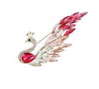 Mode Paon broche pour les femmes élégant Paon strass cristal lapel broches Pin Vintage mariage fête cadeau de bijoux de vacances (Rose C)