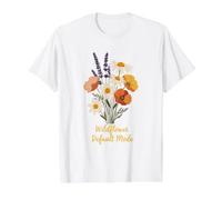 Mode par défaut de Fleurs Sauvages Esthétique Florale T-Shirt Graphique avec Valeur, Homme, Blanc, L