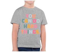 Mode pour Enfants Retour à l'école Saison imprimé col Rond Manches Courtes décontracté t-Shirt Haut (1) Chemisiers Et Hauts (Grey, 10-11 Years)
