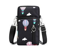 Mode pour Femmes Sports, Mini Sac carré Oxford Sac, Messenger en Tissu Sacoche pour Téléphone Portable Sacs à Bandoulière, pour Stocker des Téléphones Portables, de la Monnaie(Noir)