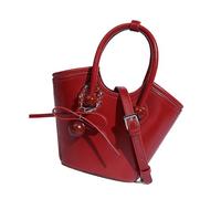 Mode PU Cuir Sac à Main Grand Sac à Bandoulière avec Ornement Suspendu Tendance Sac à Main pour le Port Quotidien Sac à Main Confortable, rouge