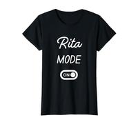 Mode Rita Activé Nom Drôle T-Shirt Graphique avec Valeur, Femme, Noir, XL