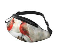 Mode Sac À Poitrine Impression d'oiseaux Cardinaux d'hiver Sac Ceinture Unisexe Sacoche De Ceinture pour Vacance Voyage Femme 14X35Cm