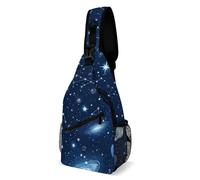 Mode Sacoche Homme Bandouliere Constellation du zodiaque Galaxie Nuit étoilée Étoiles Minuit Sling Sac à Bandoulière Multifonction,Polyester Sac à Poitrine pour Femme Cyclisme école