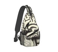 Mode Sacoche Porté épaule Structure du cerveau Sac Bandoulière Casual Sac à Poitrine pour Homme école Femme