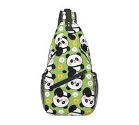 Mode Sacoche Tactique Dessins de pandas mignons en dessin animé Sac Bandoulière Polyester Sac à Dos Militaire pour école Camping Voyage