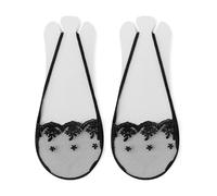 Mode Sheer Flower Lace No Show Chaussettes antidérapantes Slingback Design Low Cut pour femme Bureau Loisirs Bas sans spectacle avec sangle élastique Design, Noir , taille unique