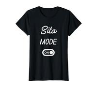 Mode Sita Activé Nom Drôle T-Shirt Graphique avec Valeur, Femme, Noir, L
