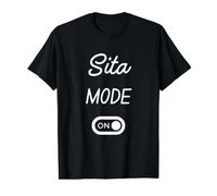 Mode Sita Activé Nom Drôle T-Shirt Graphique avec Valeur, Homme, Noir, L