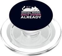 Mode Social Shut Down Déjà Introverti Cat Low Battery Meme PopSockets PopGrip pour MagSafe