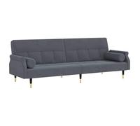 &Mode Sofa Convertible - Canapé-lit,Lit banquette avec coussins gris foncé - velours Sale485172