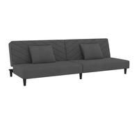 &Mode Sofa Convertible en lit,Lit banquette à 2 places - avec deux oreillers Gris foncé - Velours Sale353753