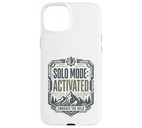 Mode Solo activé Embrace Wild Mountain Randonnée Aventure Coque pour iPhone 15 Plus