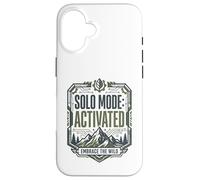 Mode Solo activé Embrace Wild Mountain Randonnée Aventure Coque pour iPhone 16