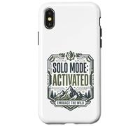 Mode Solo activé Embrace Wild Mountain Randonnée Aventure Coque pour iPhone X/XS