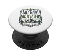 Mode Solo activé Embrace Wild Mountain Randonnée Aventure PopSockets PopGrip Adhésif