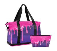 Mode Street Graffiti Peinture Rose Violet Voyage Sac de Sport Week-end Sac avec Sangle Réglable pour Voyage D'affaires Multifonction, Mode Street Graffiti Peinture Rose Violet, 1 Taille, Mode rue