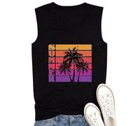 Mode t-Shirts Femmes été Plage hawaïenne - Vacances croisières escapades, Top décontracté Estival, Camisole Casual n10