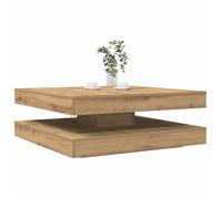 &Mode Table basse pour salon - Petite Table d'appoint - rotative à 360 degrés chêne artisanal 90x90x34,5 cm BEWI58055