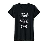 Mode Ted Activé Nom Drôle T-Shirt Graphique avec Valeur, Femme, Noir, XL