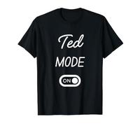 Mode Ted Activé Nom Drôle T-Shirt Graphique avec Valeur, Homme, Noir, S