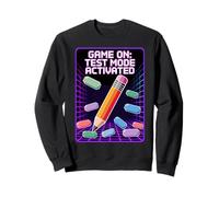 Mode test Game On activé, design rétro amusant de crayon de jeu Sweatshirt